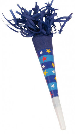 feesttoeter Carnival junior 22 cm papier blauw