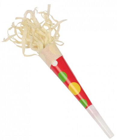feesttoeter Carnival junior 22 cm papier rood/beige