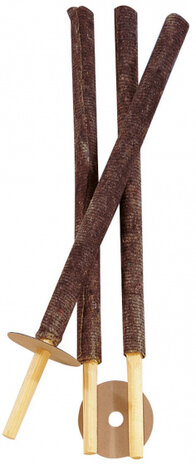 fakkels met handschildje 56 cm hout bruin 3 stuks