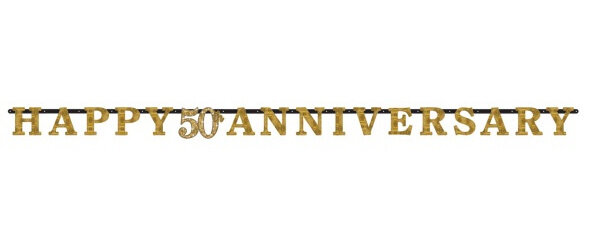 letterslinger Gouden Jubileum 300 x 17 cm papier goud