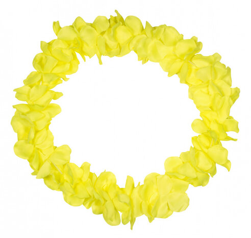 Hawa&iuml;-krans 55 cm polyester geel
