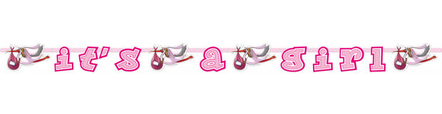 slinger It&#039;s A Girl 2 meter papier roze