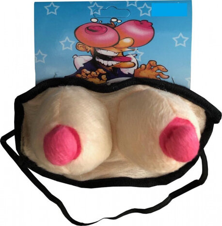 oogmasker borsten polyester roze/beige one-size