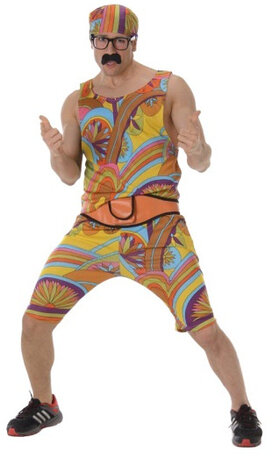 verkleedpak Work-Out heren polyester 4-delig mt XL