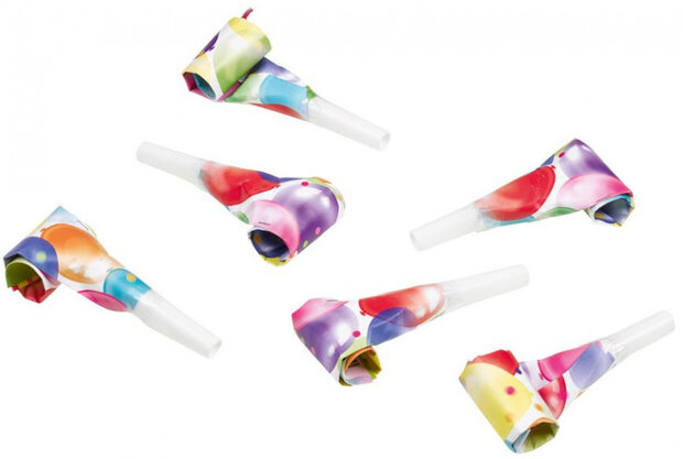 roltongen Balloons junior 30 cm papier wit 8 stuks