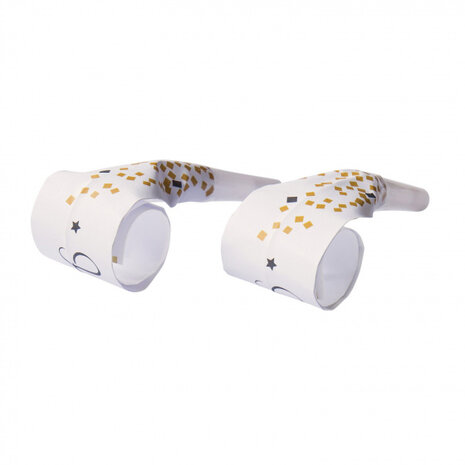 roltongen Golden Wishes 30 cm papier goud/wit 4 stuks