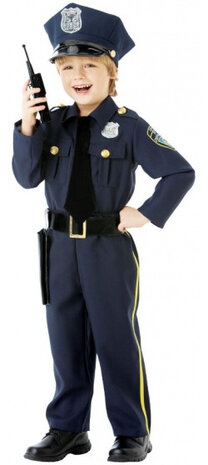 verkleedpak Police mt 8-10 jaar blauw/zwart