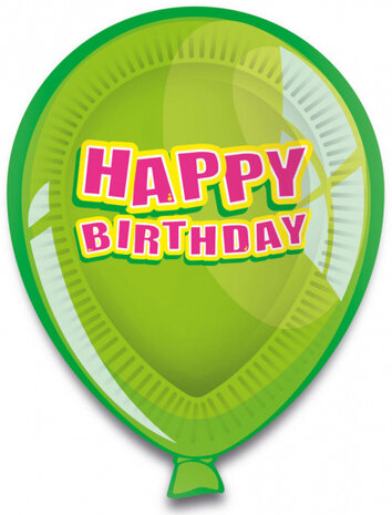 ballonnen Happy Birthday 23 cm karton 6 stuks