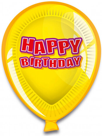 ballonnen Happy Birthday 23 cm karton 6 stuks