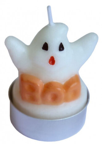theelichtjes Halloween spook 5,5 cm wax wit 3 stuks