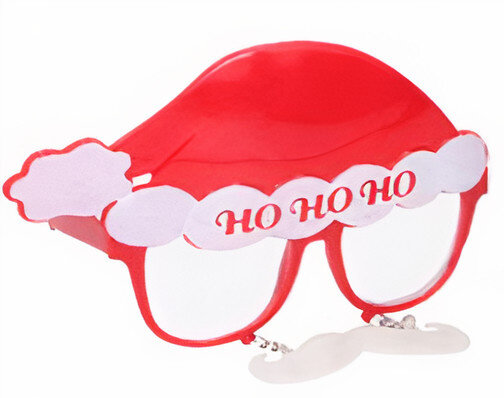 kerstbril snor 18 x 15 x 15 cm rood/wit