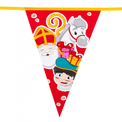 vlaggenlijn Sinterklaas 6 meter polyetheen rood/geel