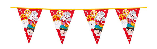 vlaggenlijn Sinterklaas 6 meter polyetheen rood/geel