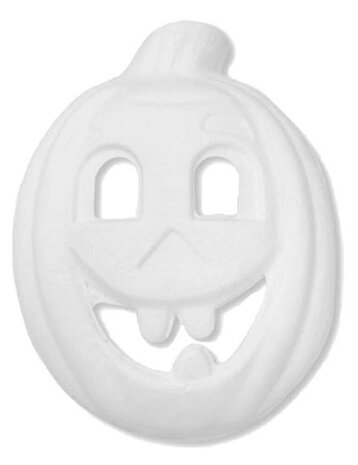 gezichtsmasker Pompoen papier-mach&eacute; wit one-size