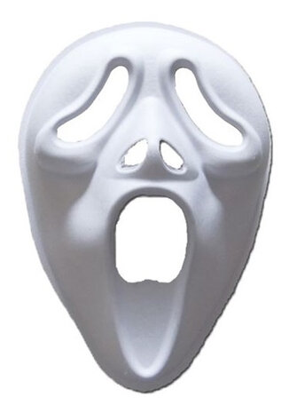 gezichtsmasker Screamer papier-mach&eacute; wit one-size