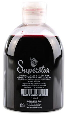 kunstbloed helder/dun 250 ml rood
