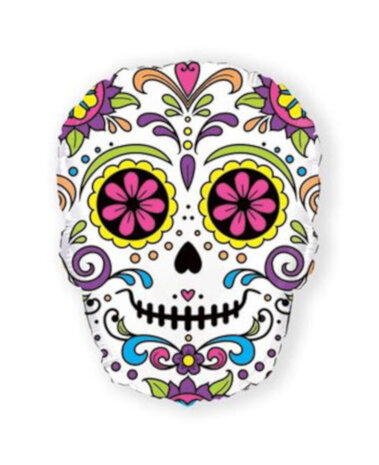 folieballon Dia de los Muertos wit 69 cm