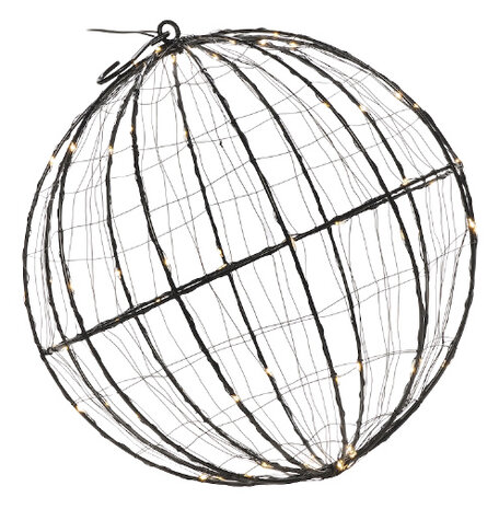 kersthanger bol led 30 cm staal zwart
