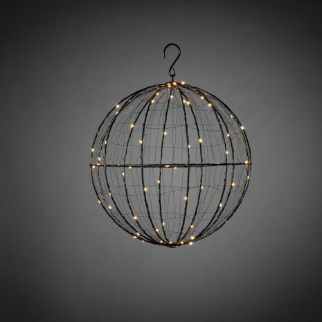 kersthanger bol led 30 cm staal zwart