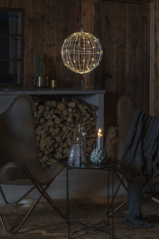 kersthanger bol led 30 cm staal zwart
