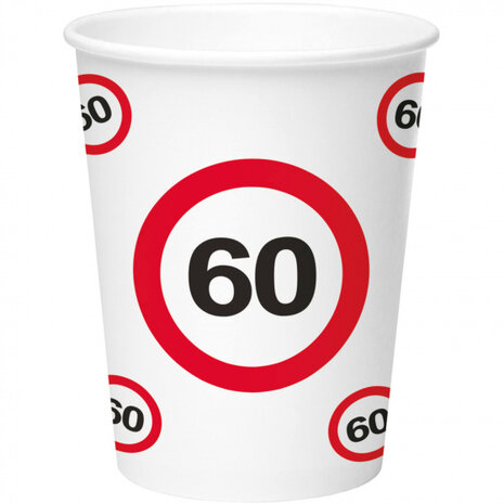 bekerset verkeersborden 60 jaar 350 ml karton 8 stuks