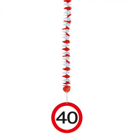 decoratiespiralen verkeersbord 40 jaar 75 cm papier 3 stuks