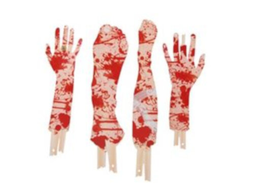 decoratieslinger ledematen 230 cm karton beige/rood