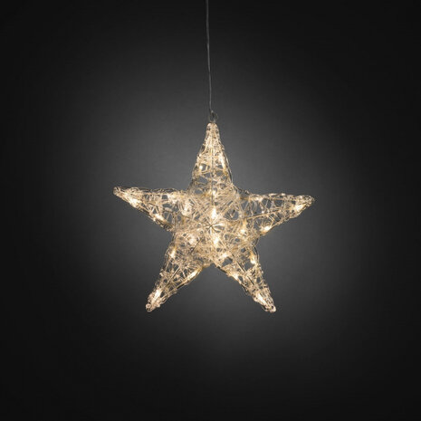 decoratieverlichting ster led 34 cm acryl transparant