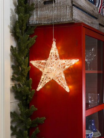 decoratieverlichting ster led 34 cm acryl transparant