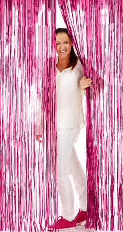 deurgordijn 2 meter folie roze