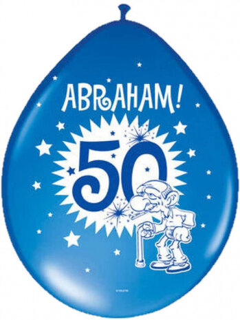 ballonnenset Abraham 50 heren latex 30 cm 8 stuks
