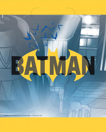 Uitdeelzakjes Batman 22,4 cm blauw/geel 8 stuks