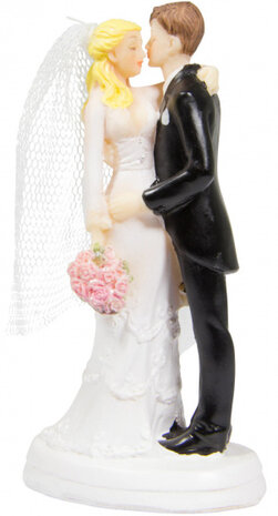 trouwfiguur 12 cm zwart/wit