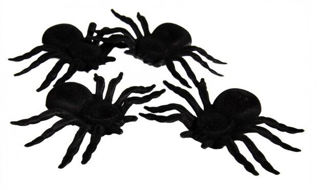spinnenset 1 cm zwart 4 stuks