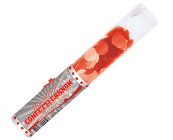 confetti kanon 25 cm rood