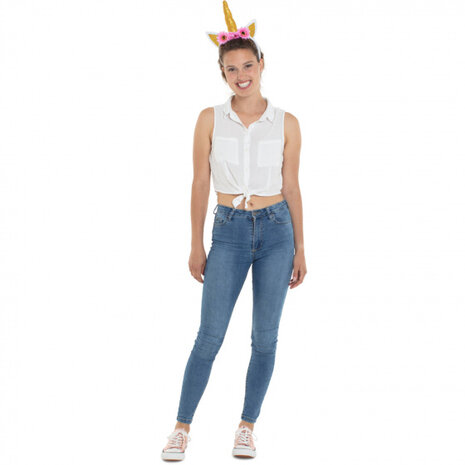 tiara eenhoorn polyester goud/roze one-size