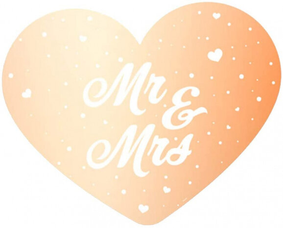 deurbord &#039;Mr &amp; Mrs&#039; 45 cm karton zalmroze