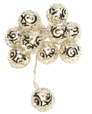 lichtsnoer ballen led 90 cm staal zilver