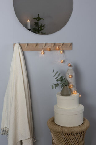 lichtsnoer ballen led 90 cm staal zilver