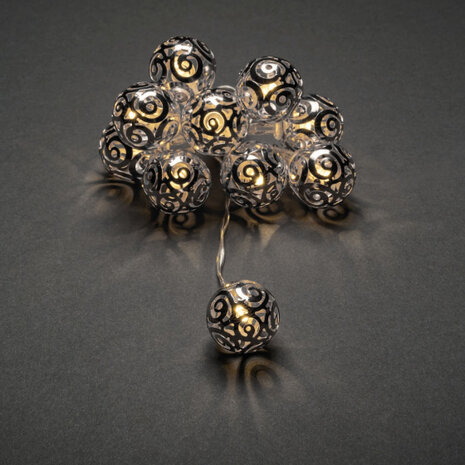 lichtsnoer ballen led 90 cm staal zilver