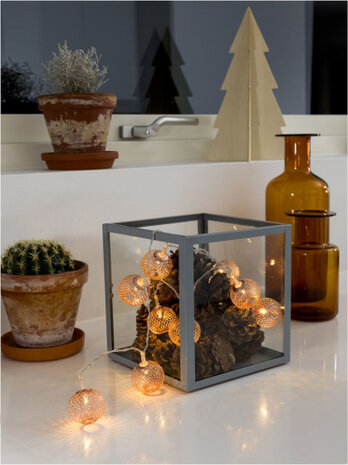 lichtsnoer ballen led 90 cm staal goud
