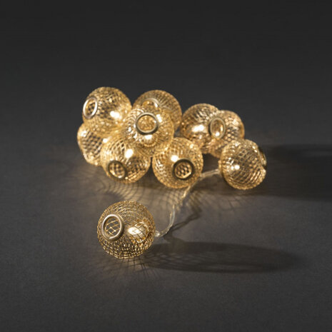 lichtsnoer ballen led 90 cm staal goud