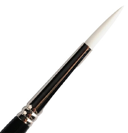 penseel rond synthetisch/hout zwart/zilver maat 6