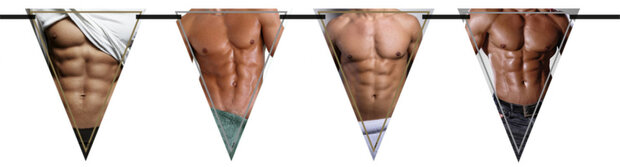 vlaggenlijn sixpack 6 meter karton zwart