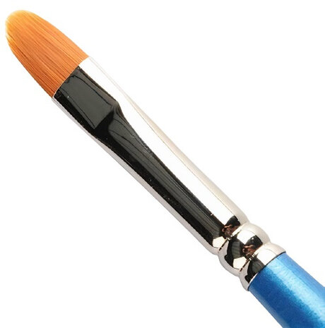 penseel Burny filbert synthetisch/hout blauw maat 8