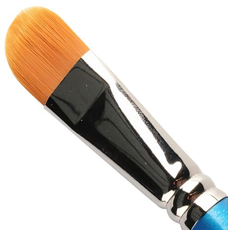 penseel Burny filbert synthetisch/hout blauw maat 18