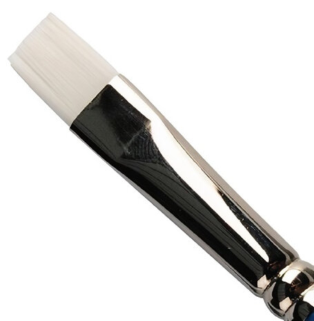 penseel Anita plat synthetisch/hout zilver maat 10