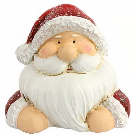 kerstman 10 x 12 cm keramiek rood