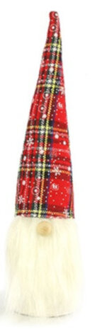 kerstman Aaron 36 cm textiel rood/wit