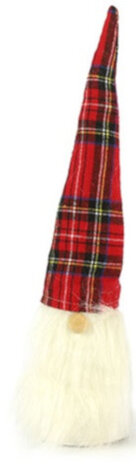 kerstman Aaron 36 x 7,5 cm textiel rood/wit